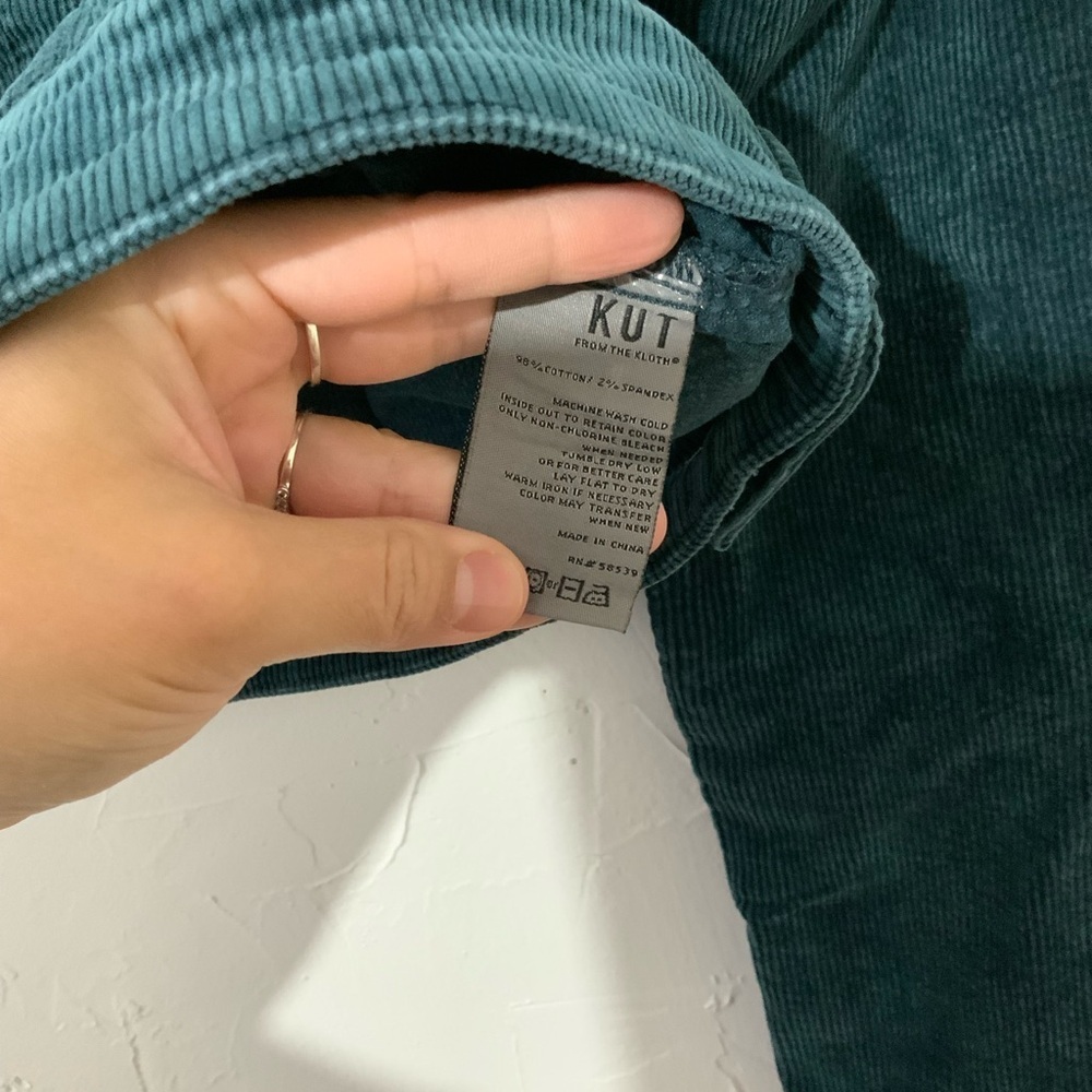 KUT from the Kloth Julie Corduroy Crop Jacket in Blue Marine Sz XS - Picture 13 of 15